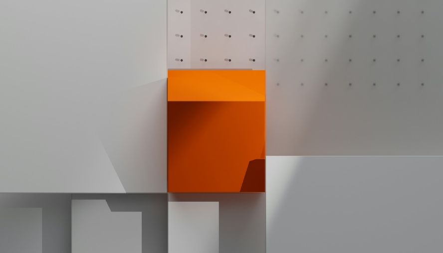 orange block in wall