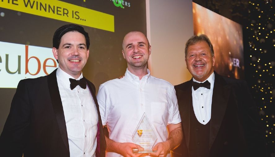 Louis Stephens being presented our South West Business of the Year 2025 award in Bristol