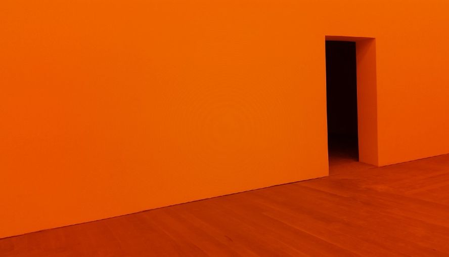 Open doorway in orange wall
