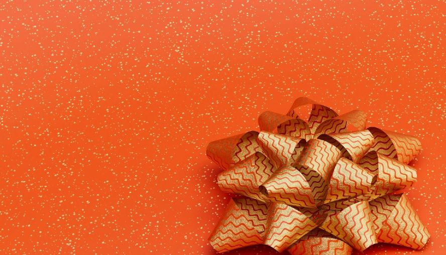 Orange gift bow