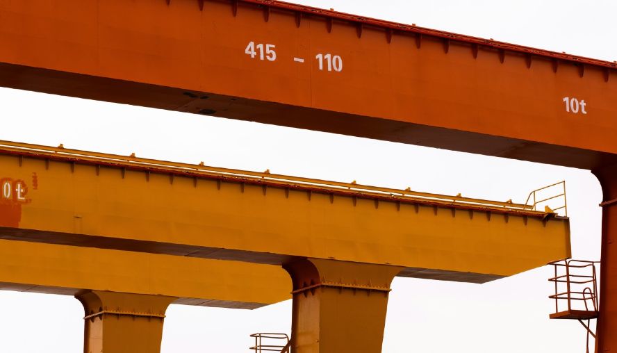 Orange and rust coloured girders