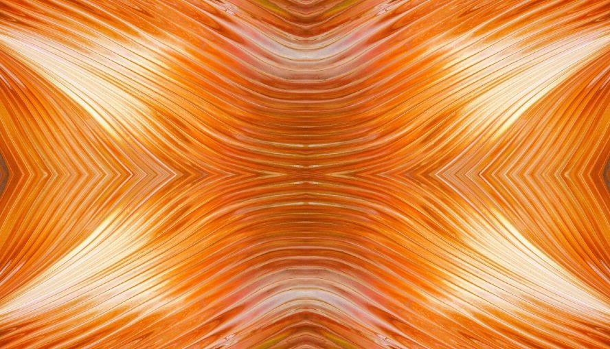Moulded orange plastic with flowing lines
