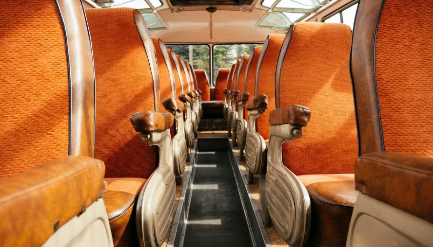Vintage train carriage interior